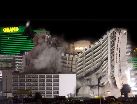 las vegas hotels photos. Boardwalk Las Vegas implosion